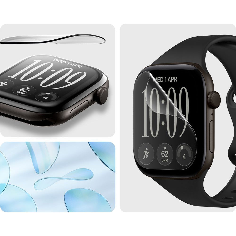 Bildschirmfolie + Applikator für Apple Watch Series 12 46mm, Spigen Elite Shield EZ Fit 2-Pack (2/10)