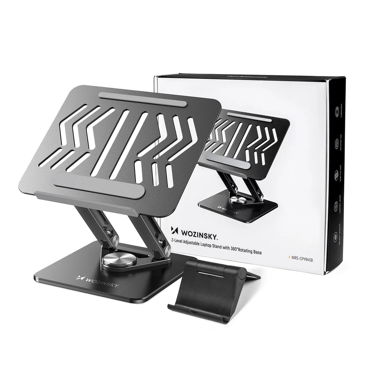 Laptop- und Tabletständer, drehbar, Wozinsky WRS-CPY84SB, Schwarz