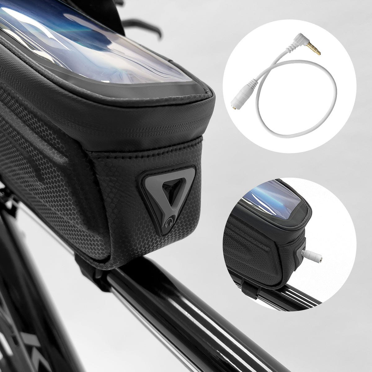 Fahrradrahmentasche mit Handyhülle, Wozinsky Active WBB28BK, Schwarz