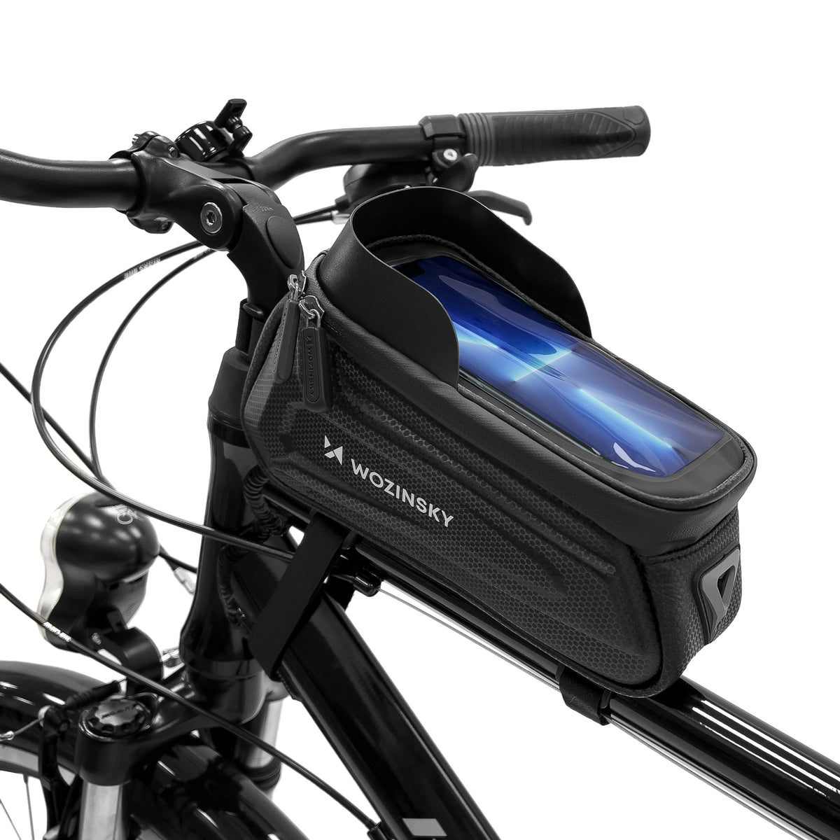 Fahrradrahmentasche mit Handyhülle, Wozinsky Active WBB28BK, Schwarz