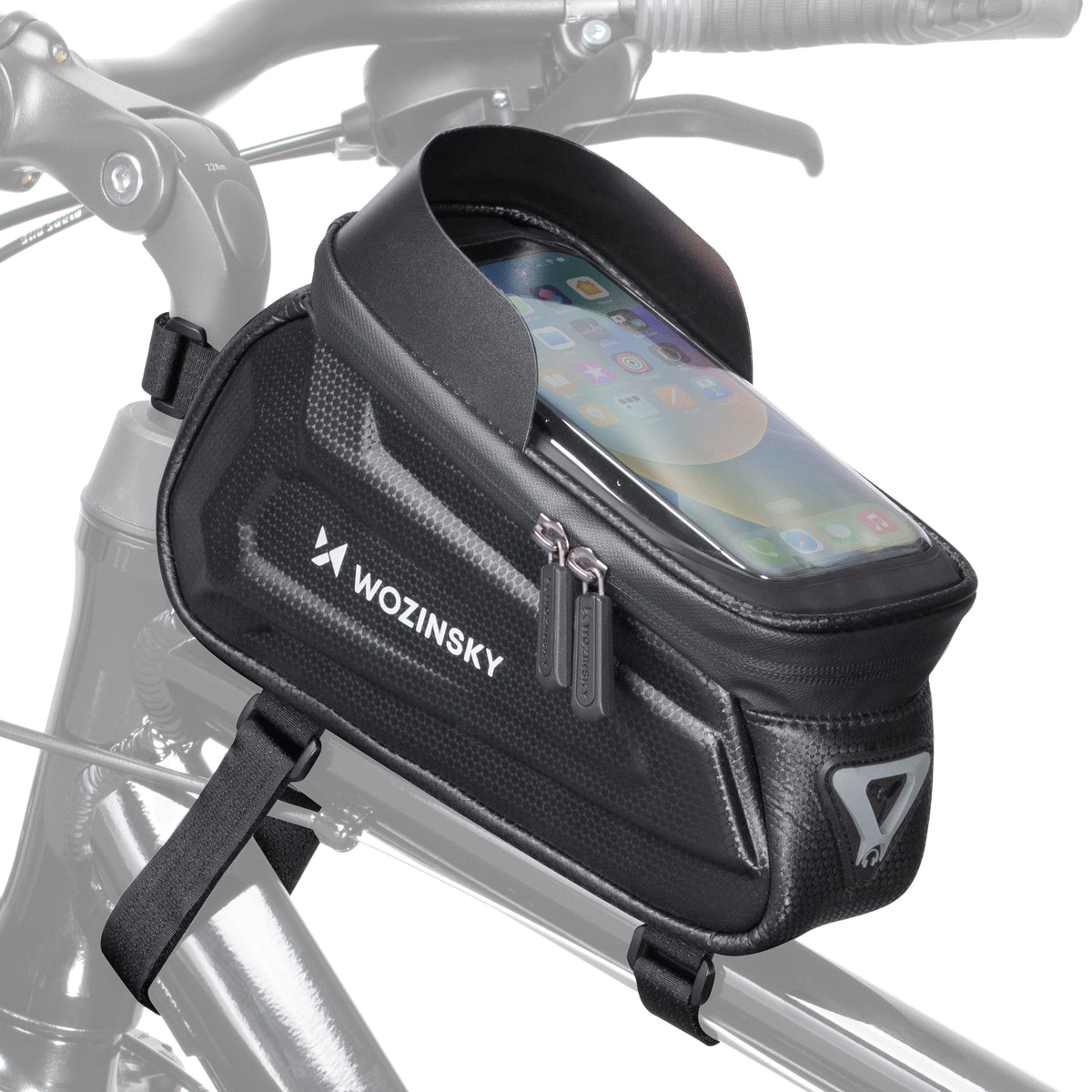 Fahrradrahmentasche mit Handyhülle, Wozinsky Active WBB28BK, Schwarz