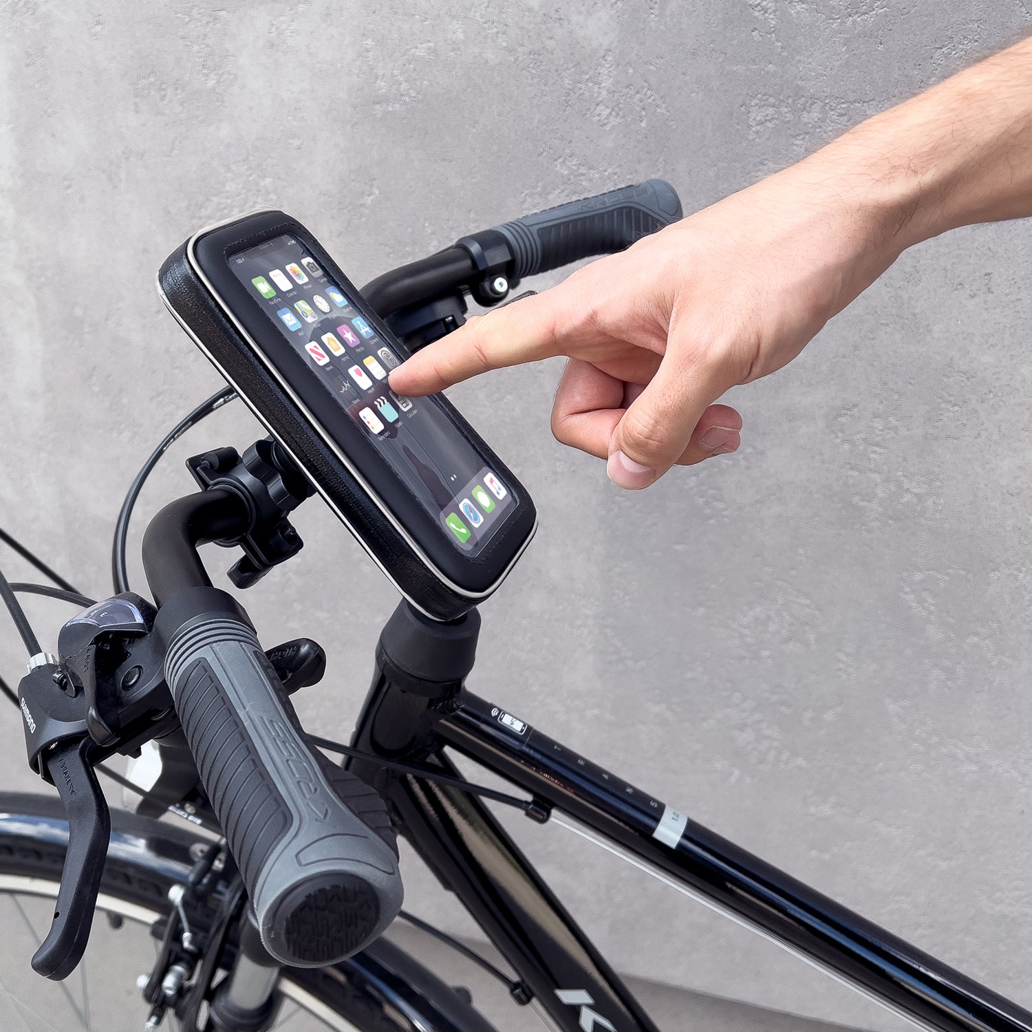 Fahrrad Handyhalterung für Smartphone für den Lenker, Wozinsky Active WBHBK7, Schwarz