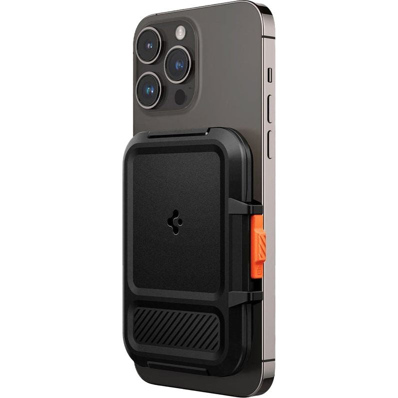 Kartenetui für iPhone 15/14/13/12, Spigen Lock Fit MagSafe Wallet, Schwarz