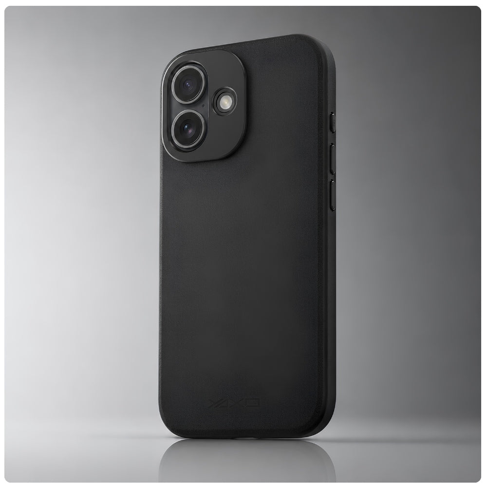 Handyhülle YAXO Leather Gear Slim Case MagSafe für iPhone 17, schwarz (9/14)