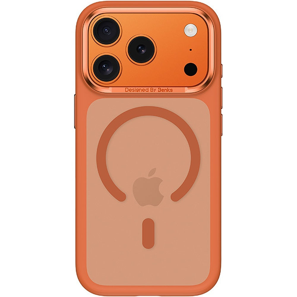 Handyhülle für iPhone 17 Pro, Benks Magnetic Mist Metal Frame, Orange