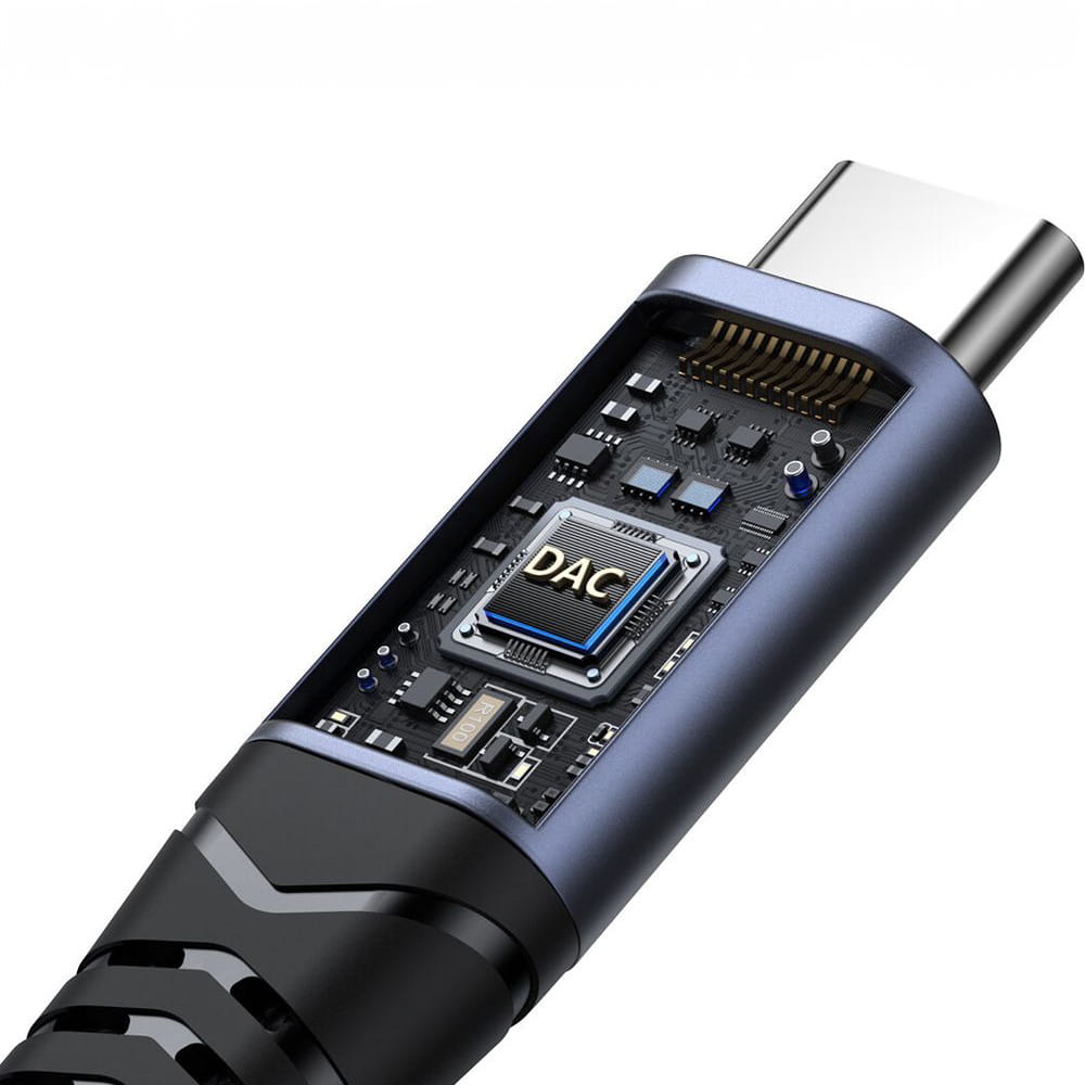 Adapter, 2-in-1 Joyroom SY-C02, USB-C - USB-C PD / Jack 3.5mm DAC, Schwarz