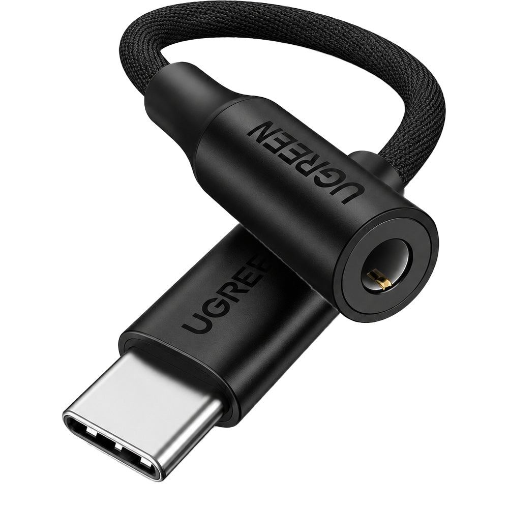 Ugreen Kabel / Adapter Miniklinke auf USB-C Kopfhörer Adapter, 10cm, Schwarz