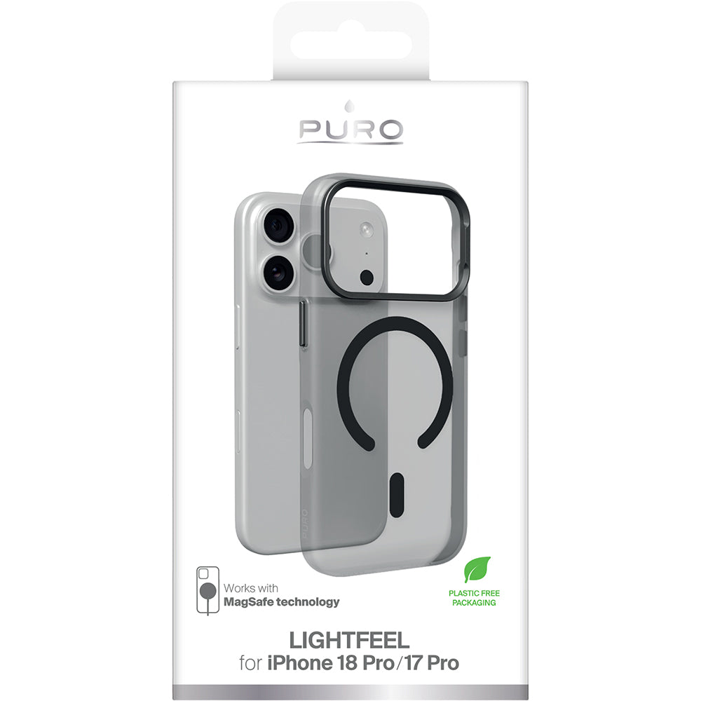 Handyhülle für iPhone 18 Pro / 17 Pro, Puro Lightfeel mit MagSafe, Schwarz (2/2)