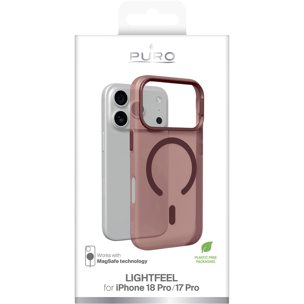 Handyhülle für iPhone 18 Pro / 17 Pro, Puro Lightfeel mit MagSafe, Bordrot (2/2)