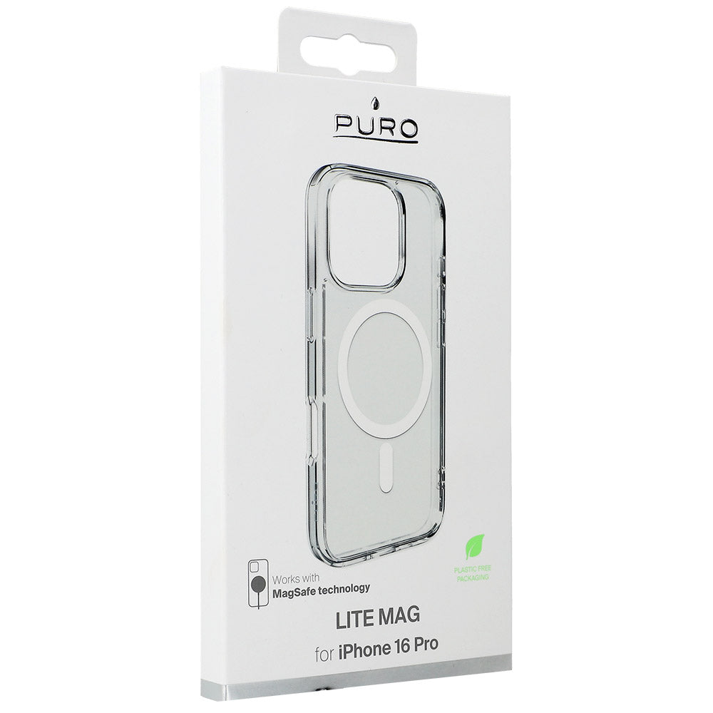 Handyhülle für iPhone 16 Pro, Puro Lite Mag Pro, Transparent