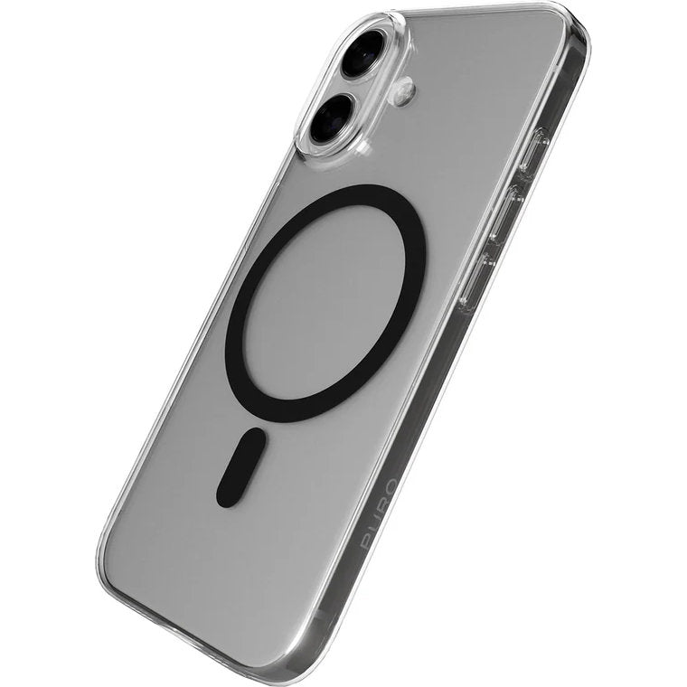 Handyhülle für iPhone 17, Puro Lite Mag Pro, Transparent-Schwarz