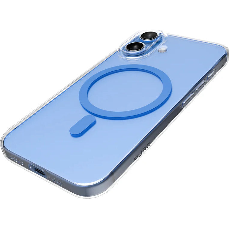 Handyhülle für iPhone 17, Puro Lite Mag Pro, Blau und Transparent