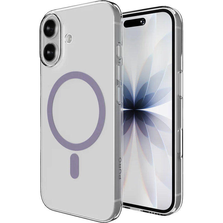 Handyhülle für iPhone 17, Puro Lite Mag Pro, Transparent und Rosa