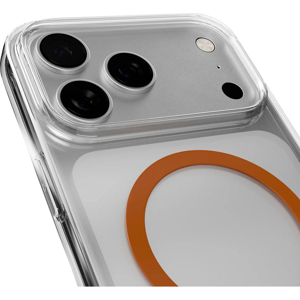 Handyhülle für iPhone 18 Pro / 17 Pro, Puro Lite Mag Pro, Transparent-Orange