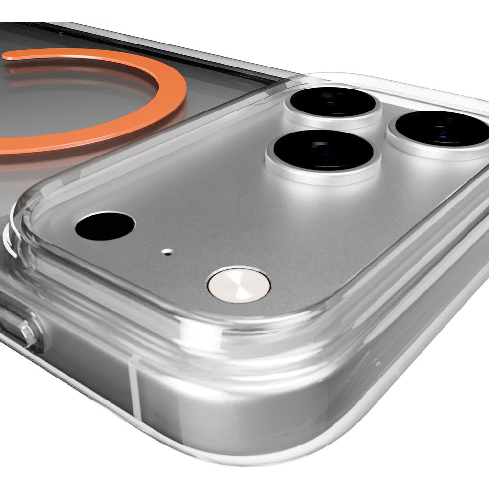 Handyhülle für iPhone 18 Pro / 17 Pro, Puro Lite Mag Pro, Transparent-Orange