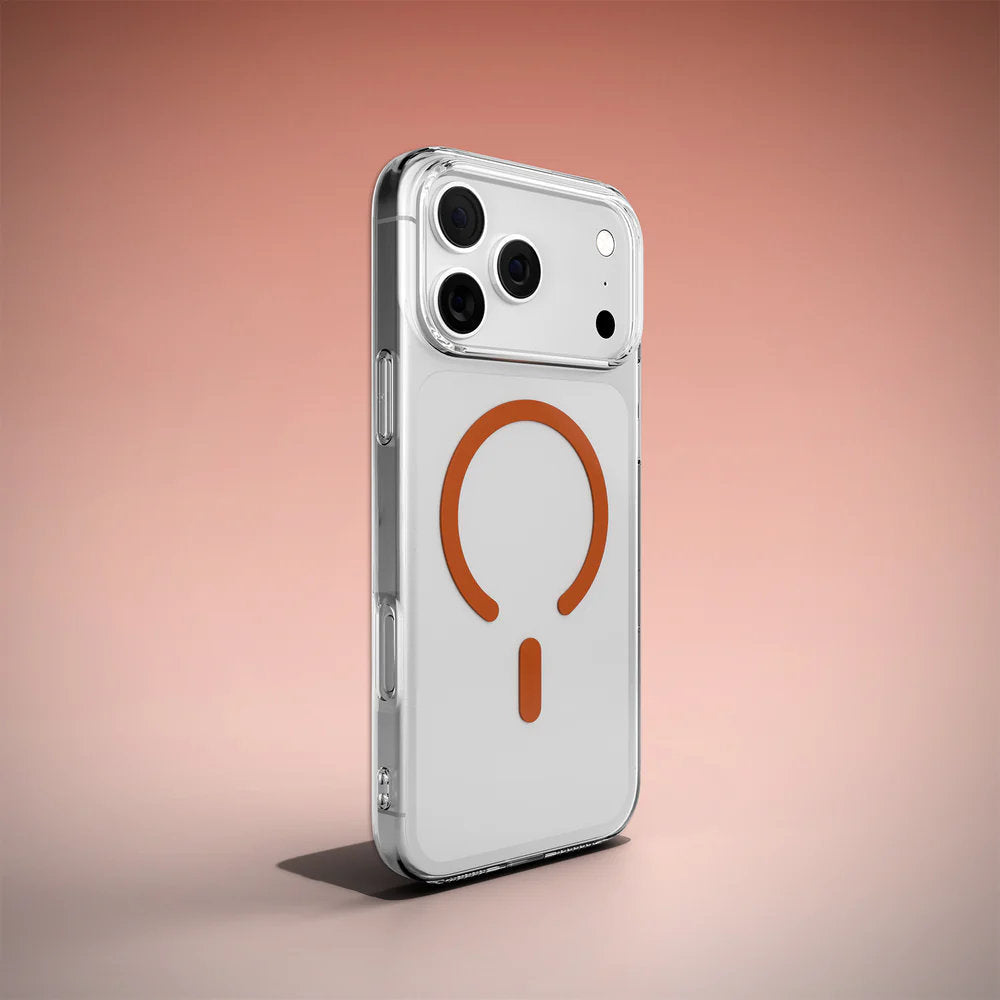 Handyhülle für iPhone 18 Pro / 17 Pro, Puro Lite Mag Pro, Transparent-Orange