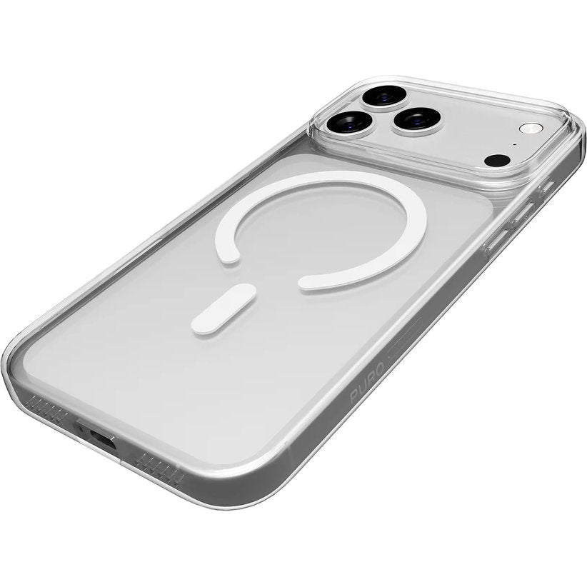 Handyhülle für iPhone 17 Pro, Puro Lite Mag Pro, Transparent und Weiß