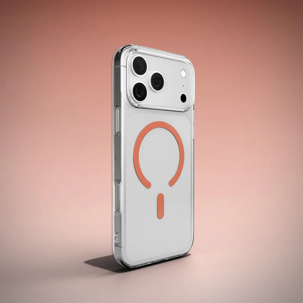 Handyhülle für iPhone 17 Pro Max, Puro Lite Mag Pro, Transparent-Orange