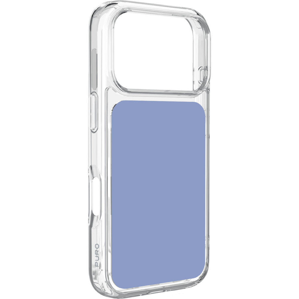 Handyhülle für iPhone 18 Pro / 17 Pro, Puro Plate Mag mit MagSafe, Transparent-Hellblau (1/2)