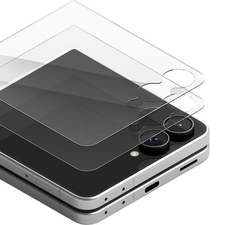 Gehärtetes Bildschirmglas mit Applikator für Galaxy Z Flip8, Ringke Cover Display Pro, Transparent, 2 Stück