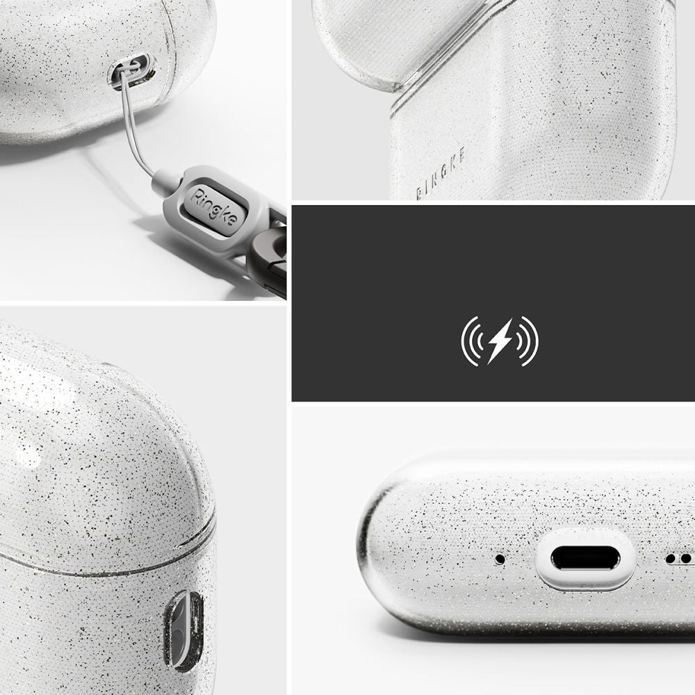 Schutzhülle für Apple AirPods Pro 3, Ringke Air, Transparent mit Brokat