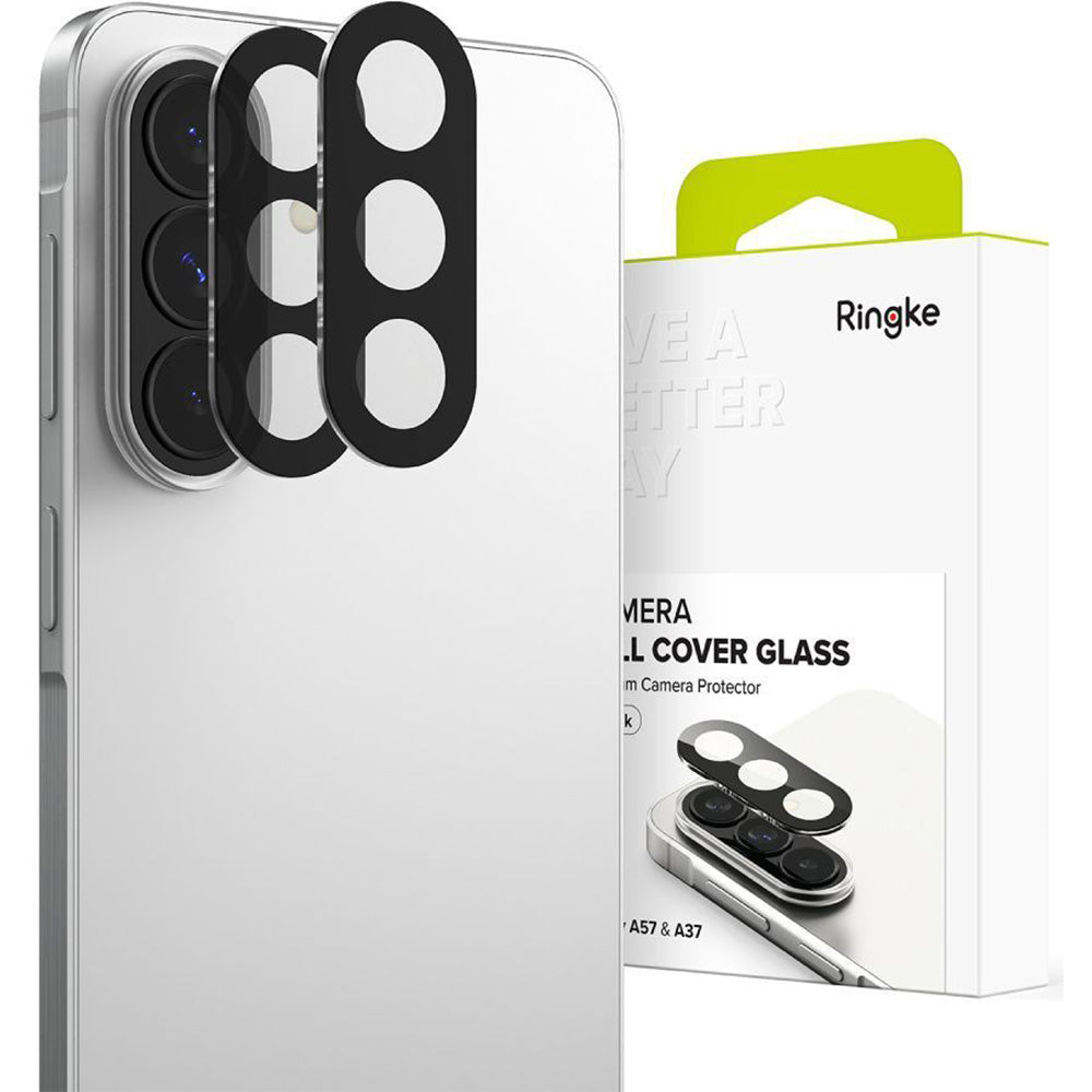 Kameraschutz für Galaxy A57 5G / A37 5G, Ringke Camera Full Cover Glass, 2 Stück, Transparent-Schwarz