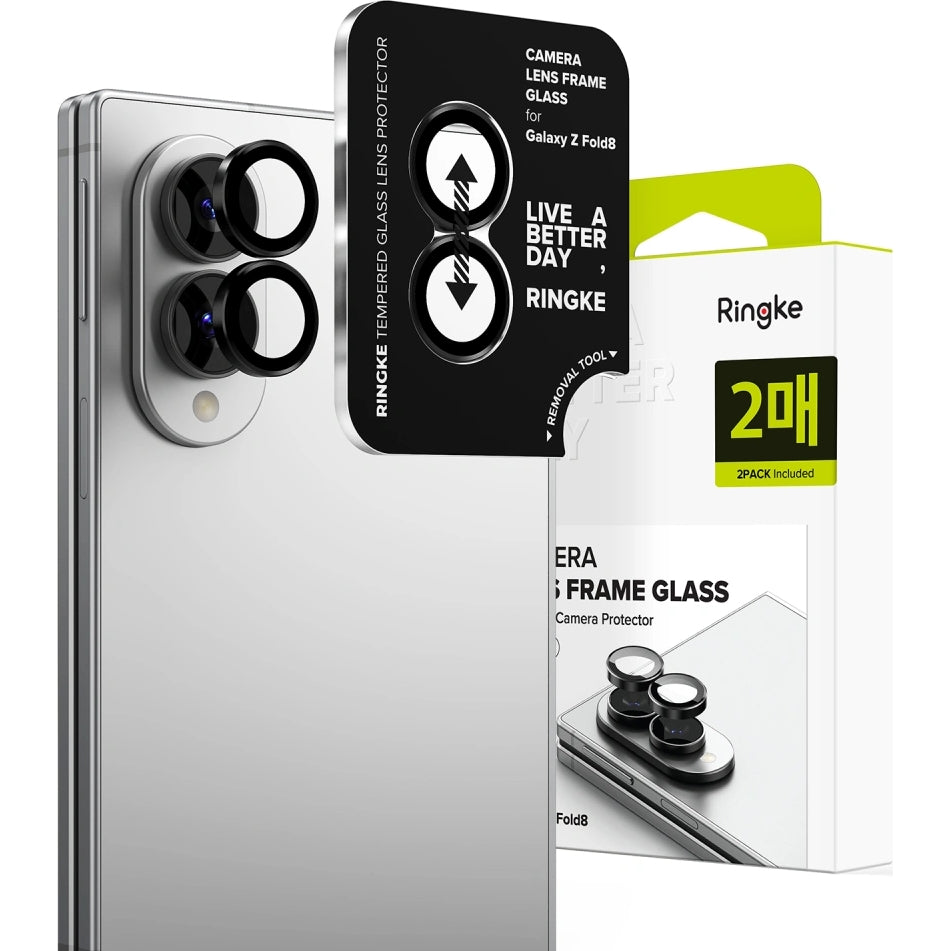 Kameraschutz für Galaxy Z Fold8, Ringke Camera Lens Frame Glass, 2-Pack, Schwarz