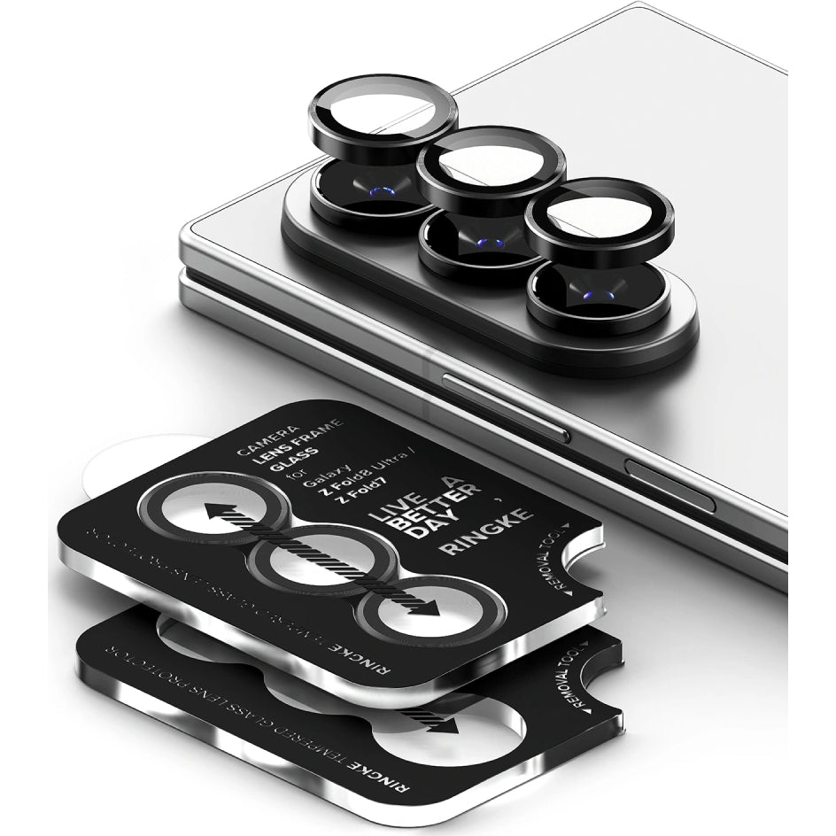 Kameraschutz für Galaxy Z Fold8 Ultra / Z Fold7, Ringke Camera Lens Frame Glass, 2-Pack, Schwarz