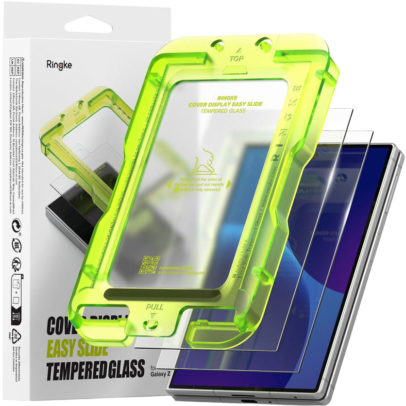 Gehärtetes Bildschirmglas mit Applikator für Galaxy Z Fold8, Ringke Cover Display Easy Slide, Transparent, 2 Stück