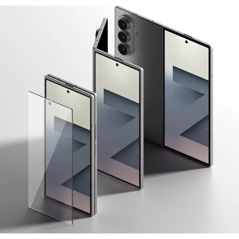 Gehärtetes Bildschirmglas mit Applikator für Galaxy Z Fold7, Ringke Cover Display Easy Slide, Transparent, 2 Stück