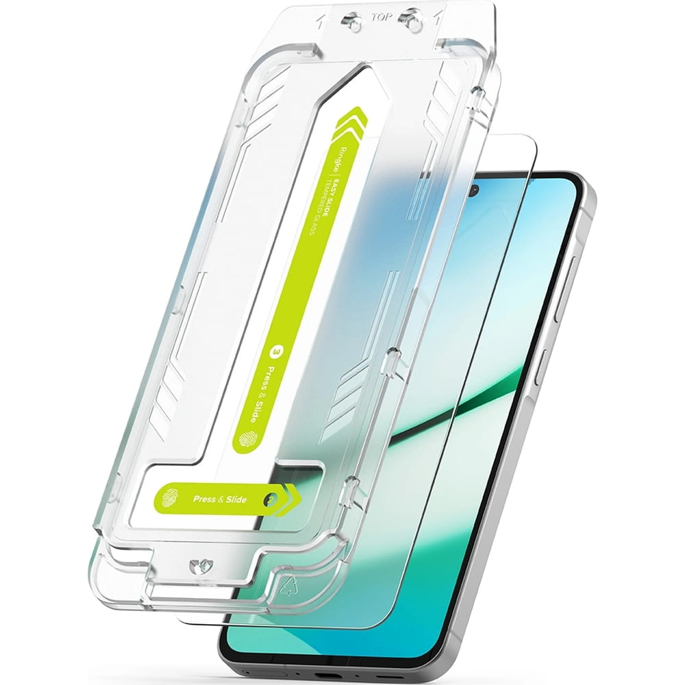 Gehärtetes Bildschirmglas mit Applikator für Galaxy A56 5G, Ringke Easy Slide, Transparent, 2 Stück