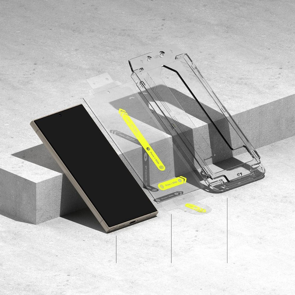 Gehärtetes Bildschirmglas mit Applikator für Galaxy S24 Ultra, Ringke Easy Slide, 2 Stück