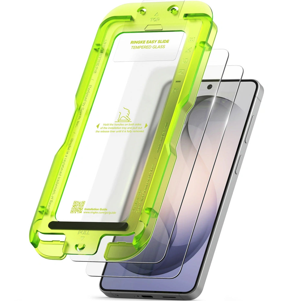 Gehärtetes Bildschirmglas mit Applikator für Galaxy S26 Plus, Ringke Easy Slide, 2 Stück