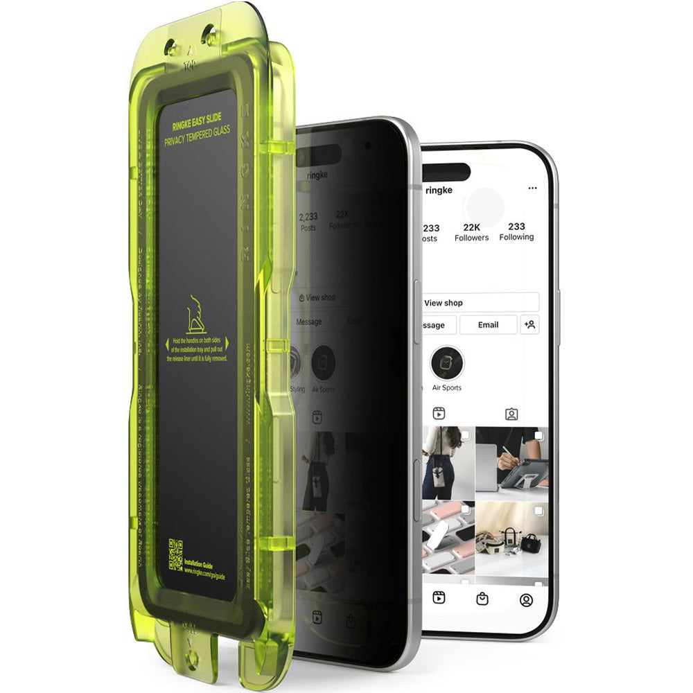 Sichtschutzglas mit Applikator für iPhone Air, Ringke Easy Slide Privacy, 2 Stück