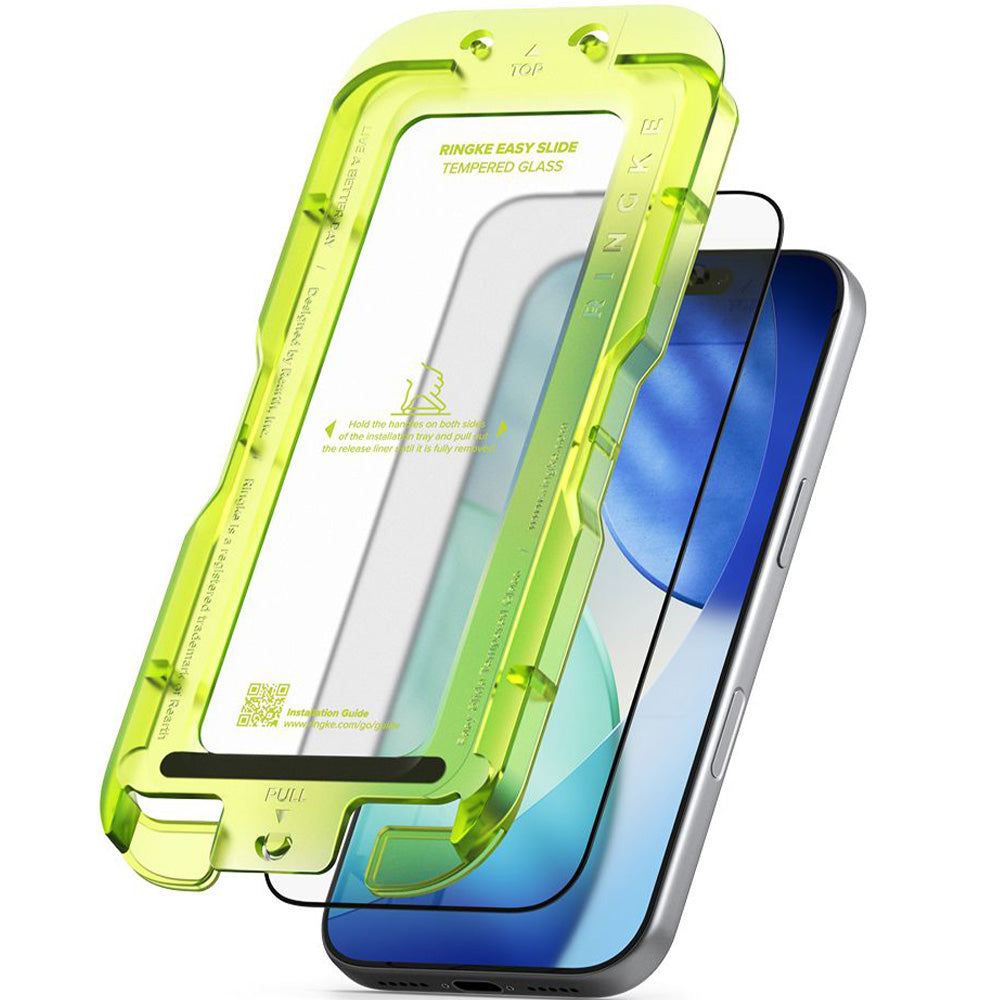 Gehärtetes Bildschirmglas mit Applikator für iPhone 17 Pro, Ringke Easy Slide, 2 Stück