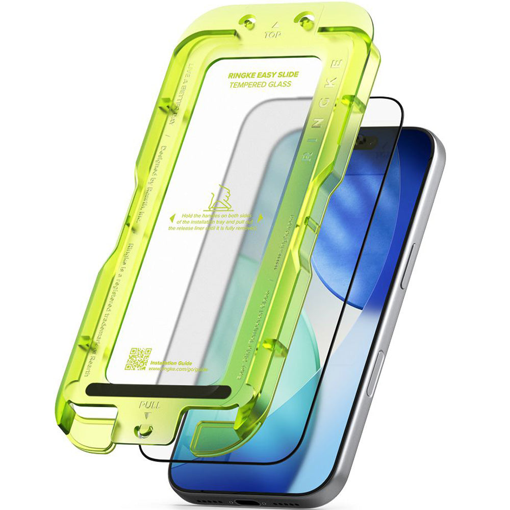 Gehärtetes Bildschirmglas mit Applikator für iPhone 17 Pro Max, Ringke Easy Slide, 2 Stück