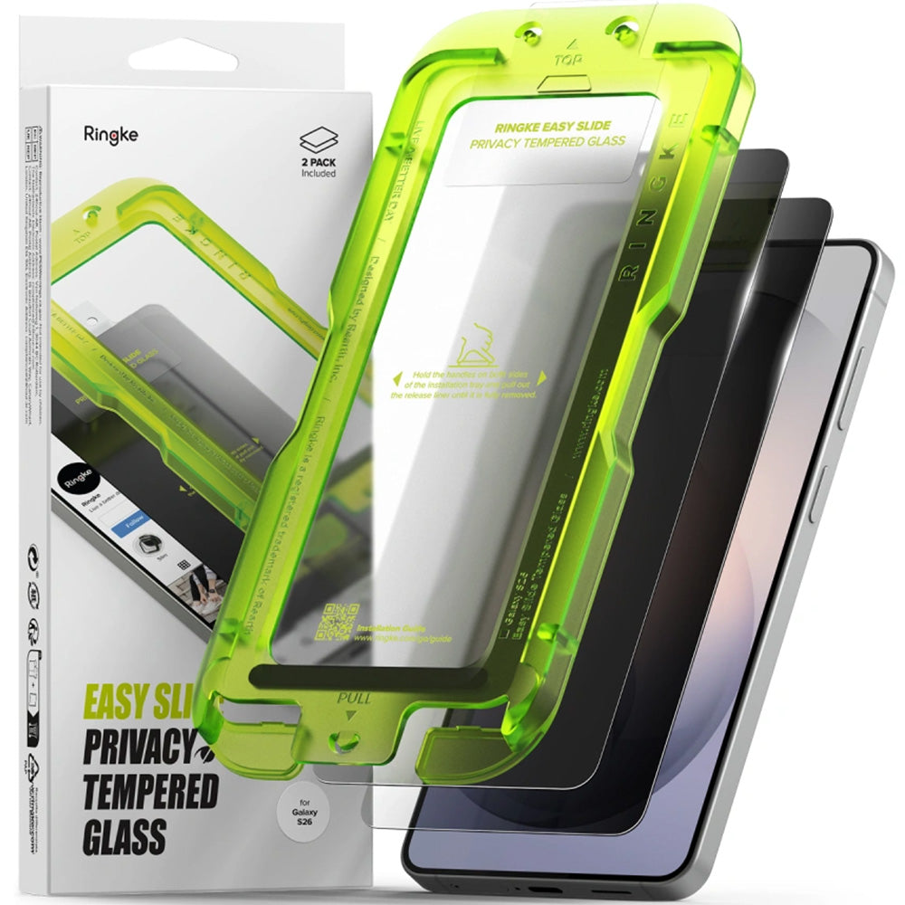 Sichtschutzglas mit Applikator für Galaxy S26, Ringke Easy Slide, 2 Stück