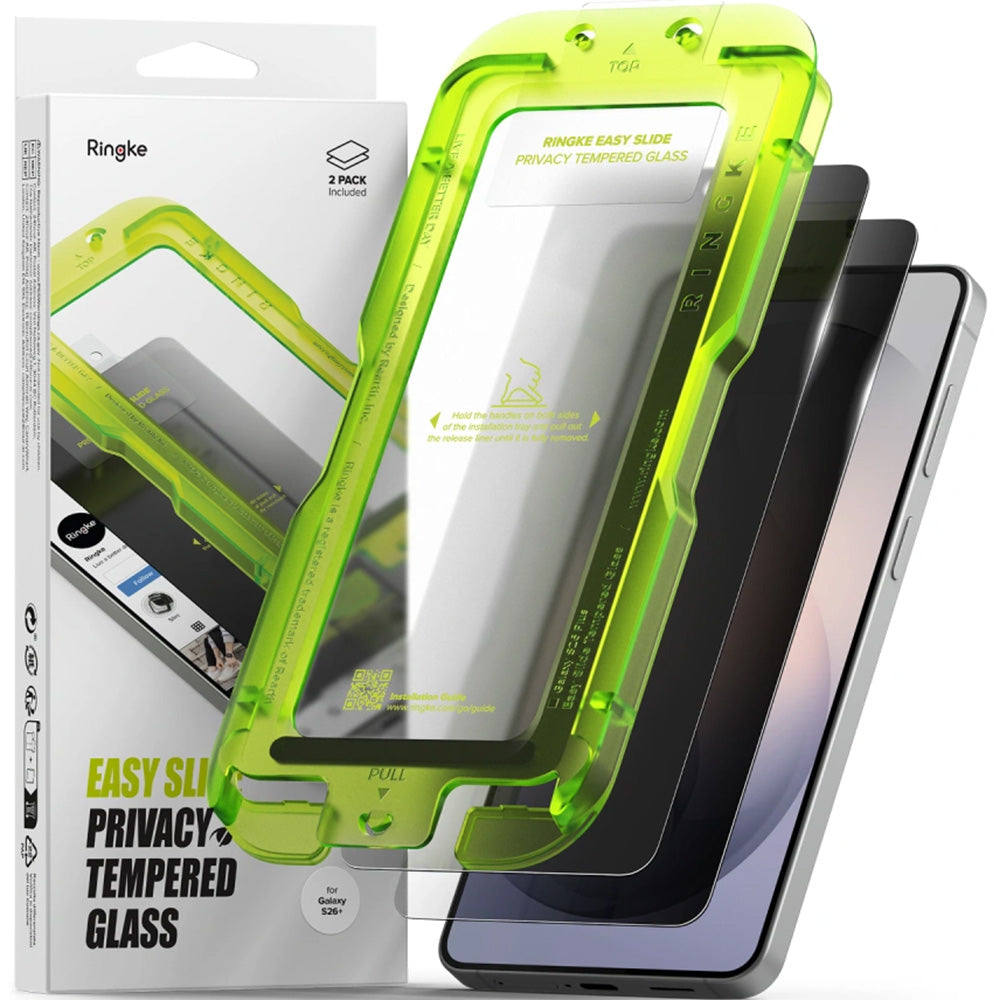 Sichtschutzglas mit Applikator für Galaxy S26 Plus, Ringke Easy Slide, 2 Stück