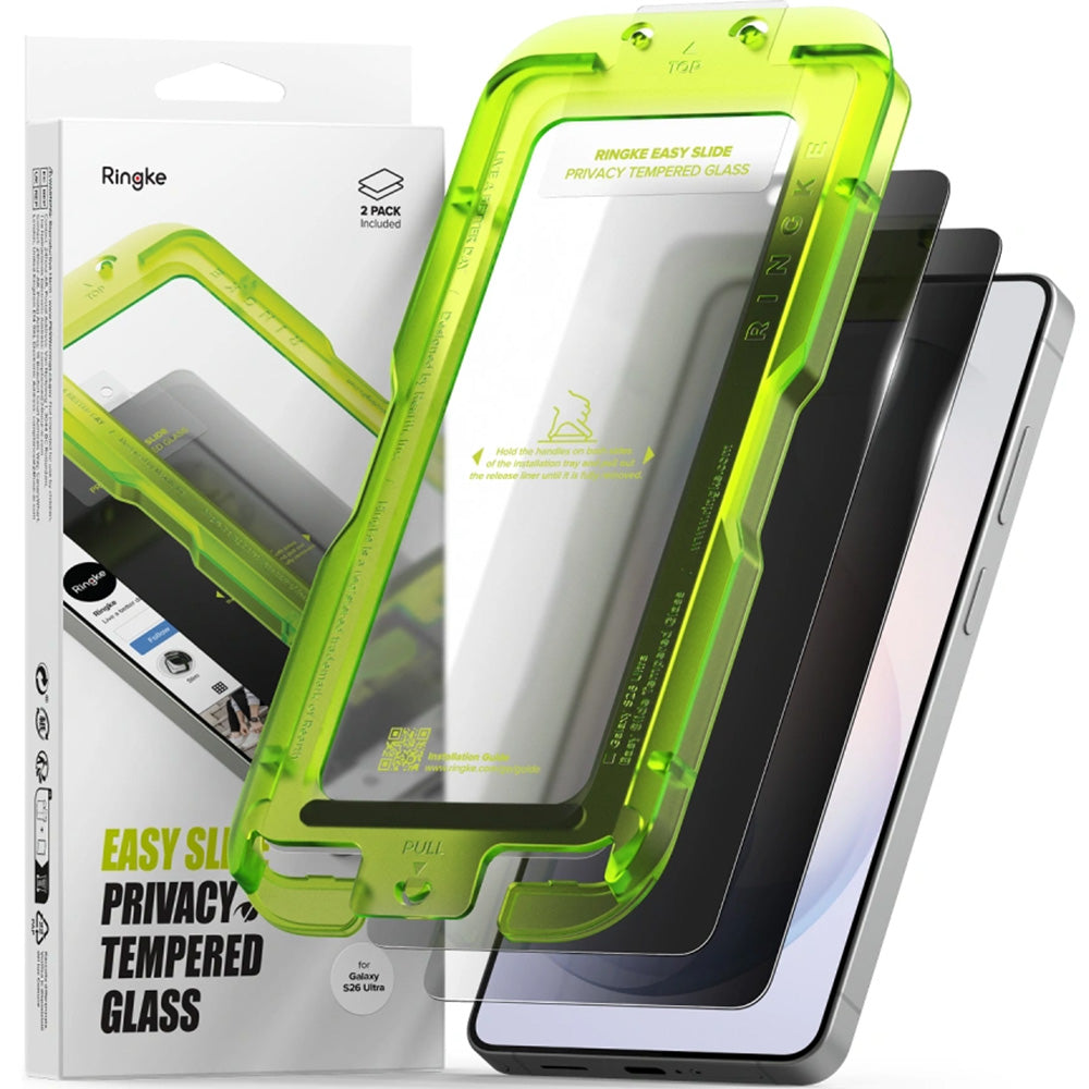Sichtschutzglas mit Applikator für Galaxy S26 Ultra, Ringke Easy Slide, 2 Stück