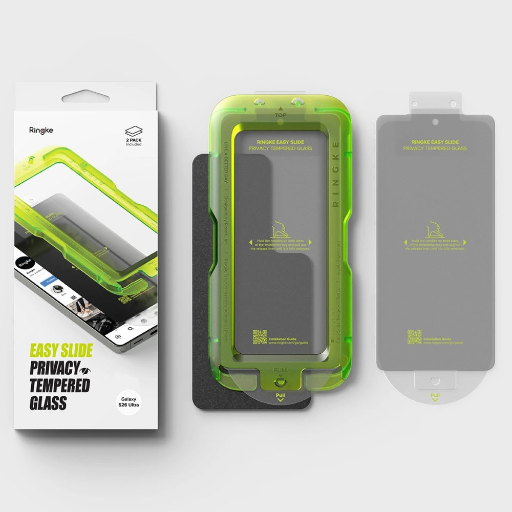 Sichtschutzglas mit Applikator für Galaxy S26 Ultra, Ringke Easy Slide, 2 Stück