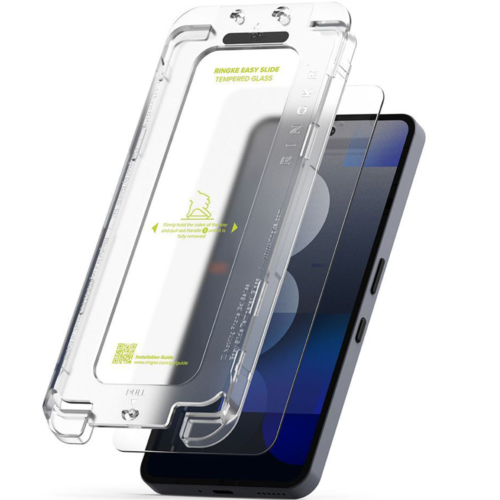 Gehärtetes Bildschirmglas mit Applikator für Nothing Phone (3a) / (3a) Pro, Ringke Easy Slide, Transparent, 2 Stück