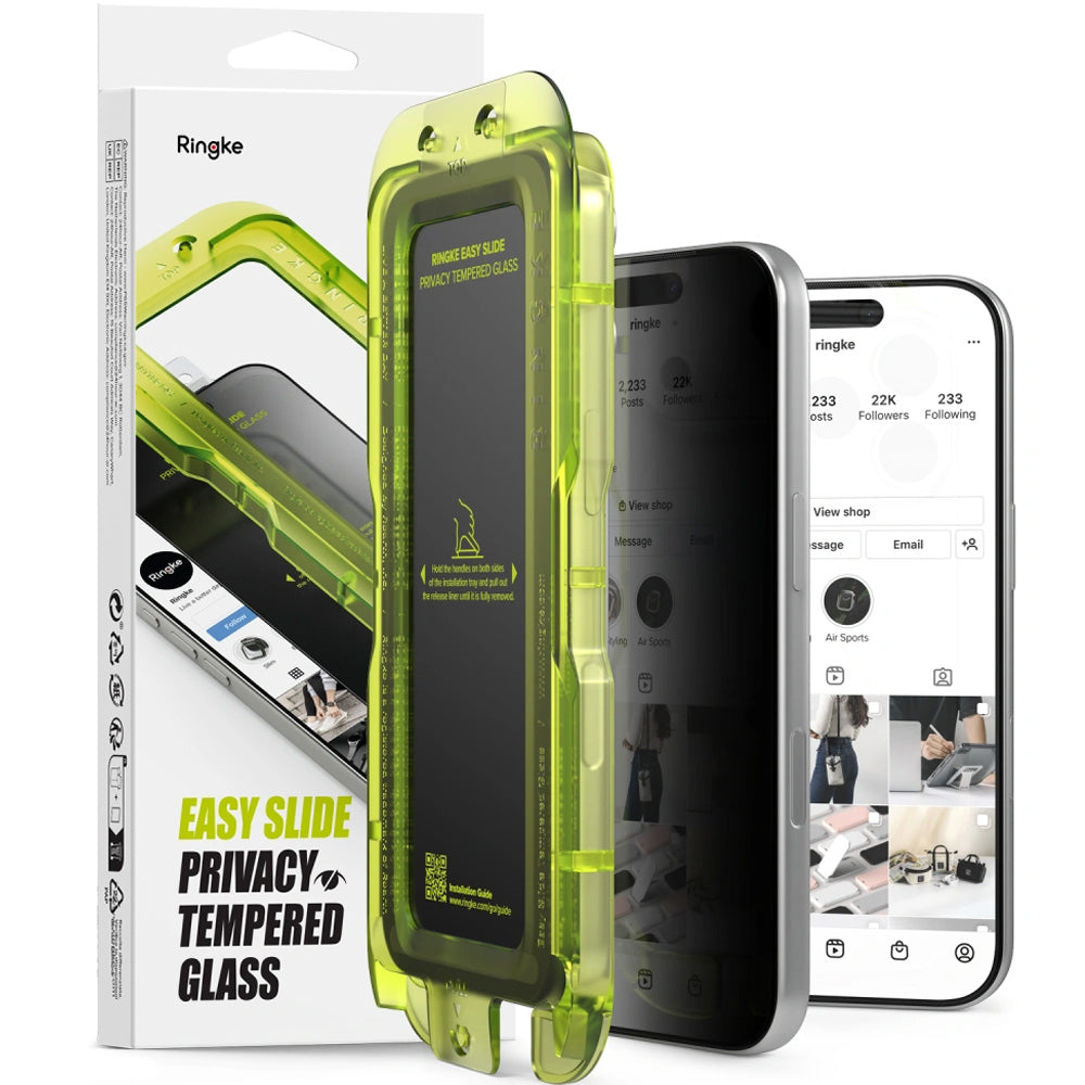 Sichtschutzglas mit Applikator für iPhone 18 Pro Max, Ringke Easy Slide, 2 Stück (1/6)