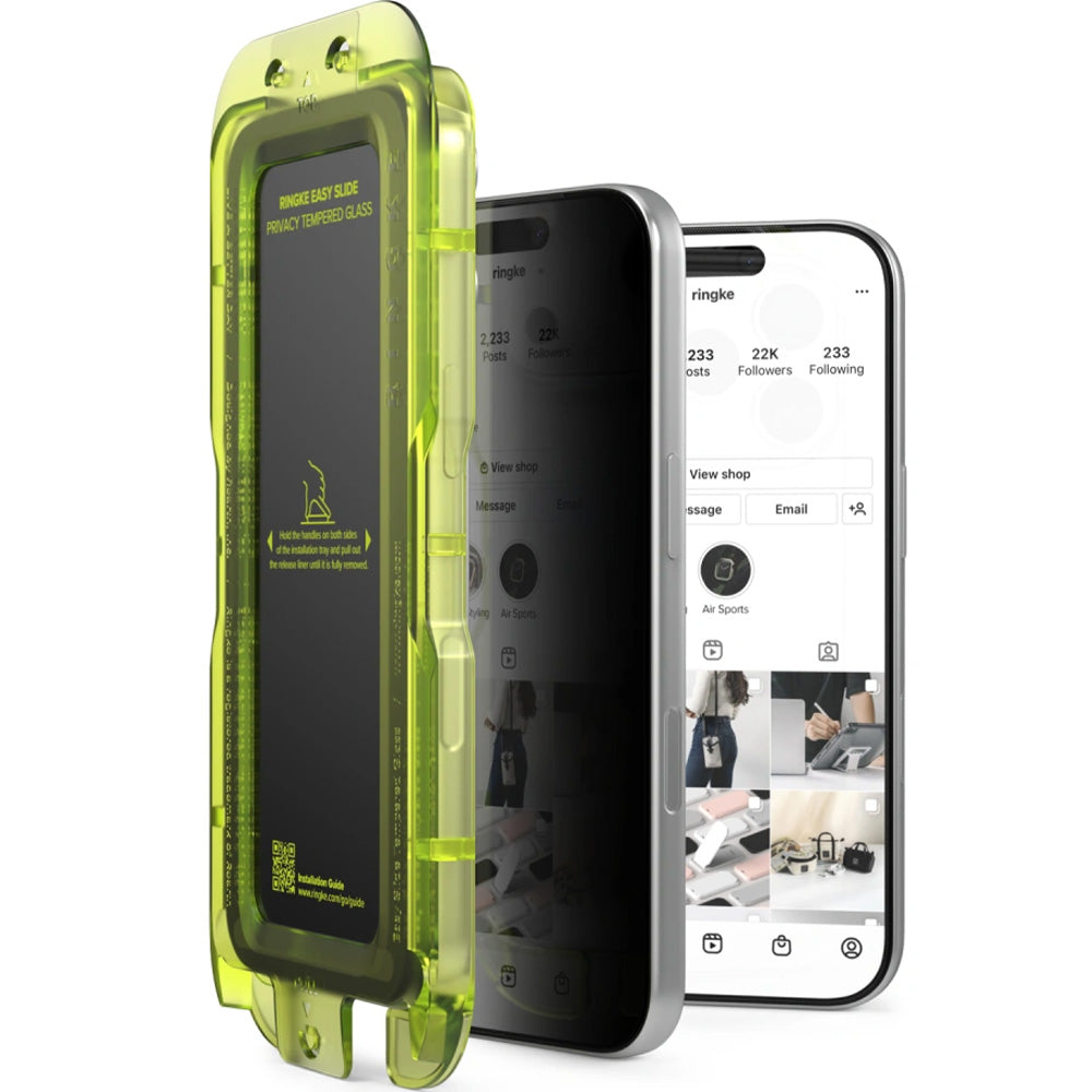 Sichtschutzglas mit Applikator für iPhone 18 Pro Max, Ringke Easy Slide, 2 Stück (2/6)