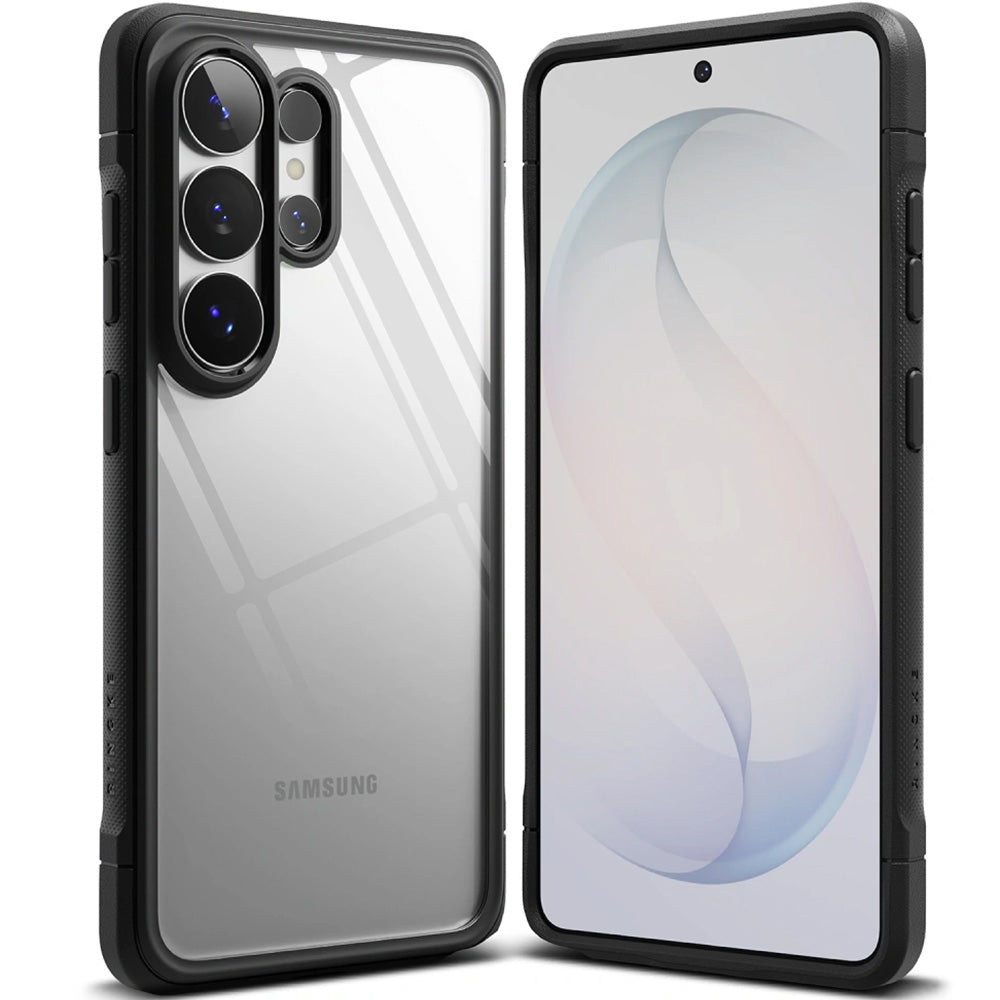 Handyhülle für Galaxy S26 Ultra, Ringke Fusion Bold, Transparent mit Schwarzen Rahmen
