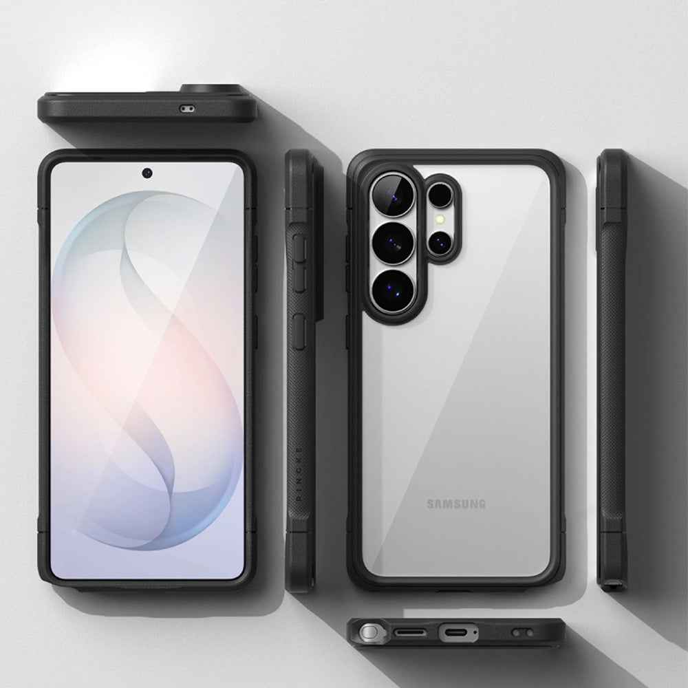 Handyhülle für Galaxy S26 Ultra, Ringke Fusion Bold, Transparent mit Schwarzen Rahmen