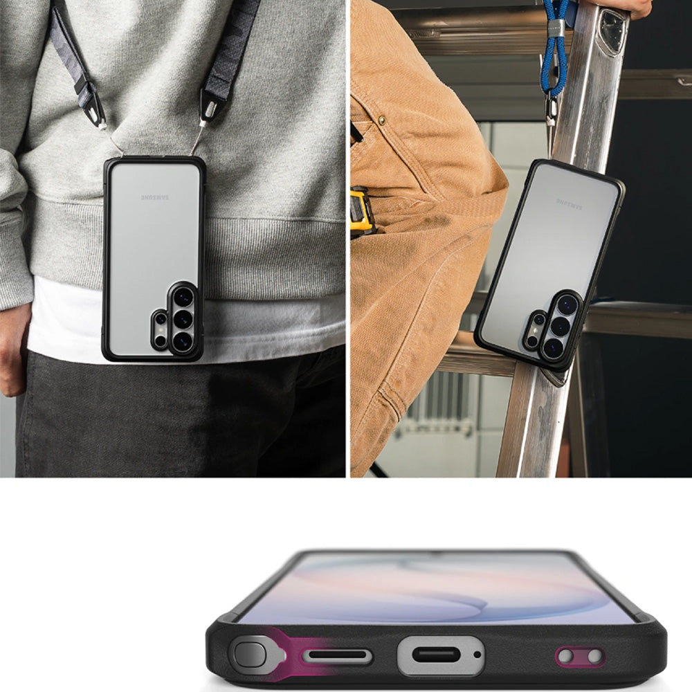 Handyhülle für Galaxy S26 Ultra, Ringke Fusion Bold, Transparent mit Schwarzen Rahmen