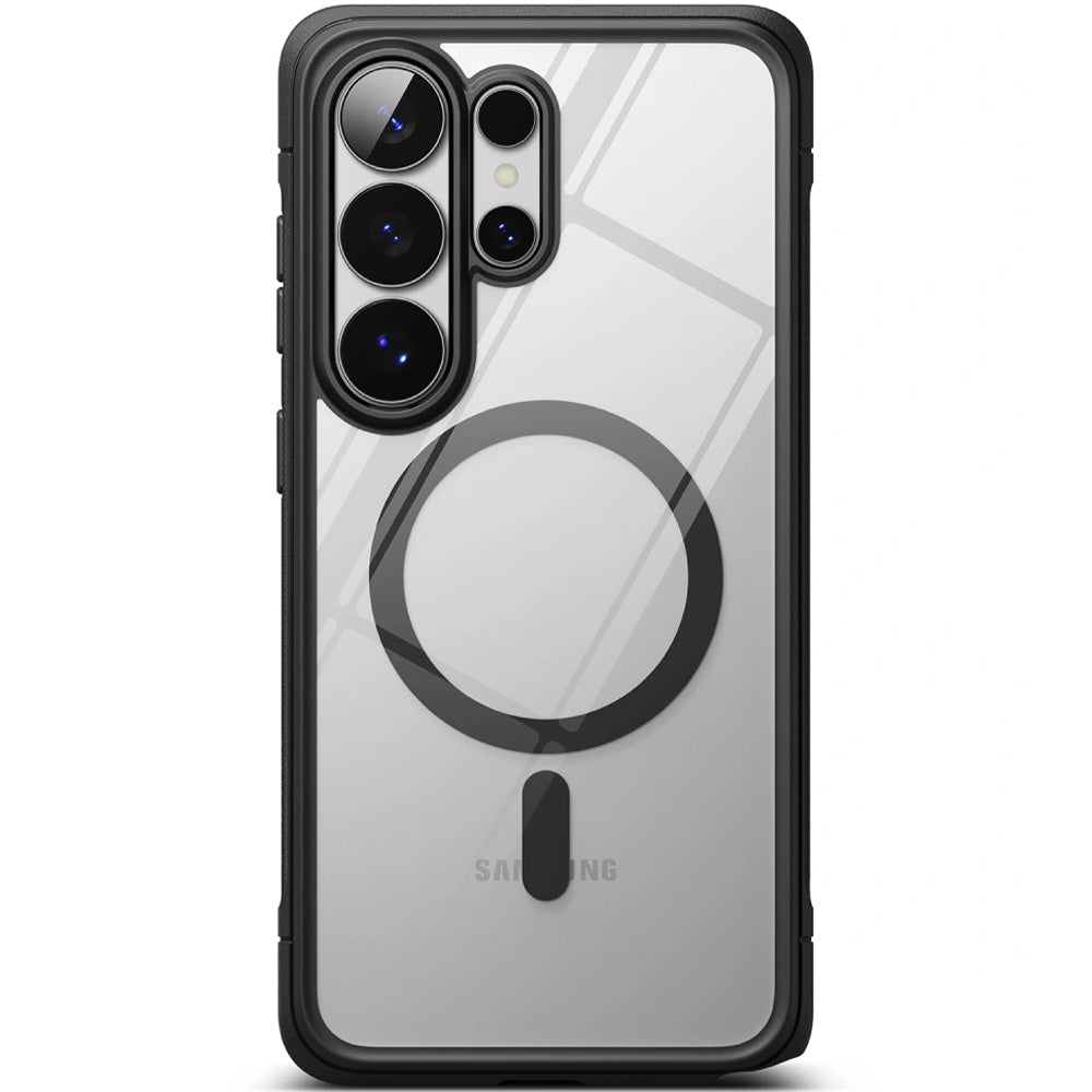 Handyhülle für Galaxy S26 Ultra, Ringke Fusion Bold Magnetic mit MagSafe, Transparent mit Schwarzen Rahmen