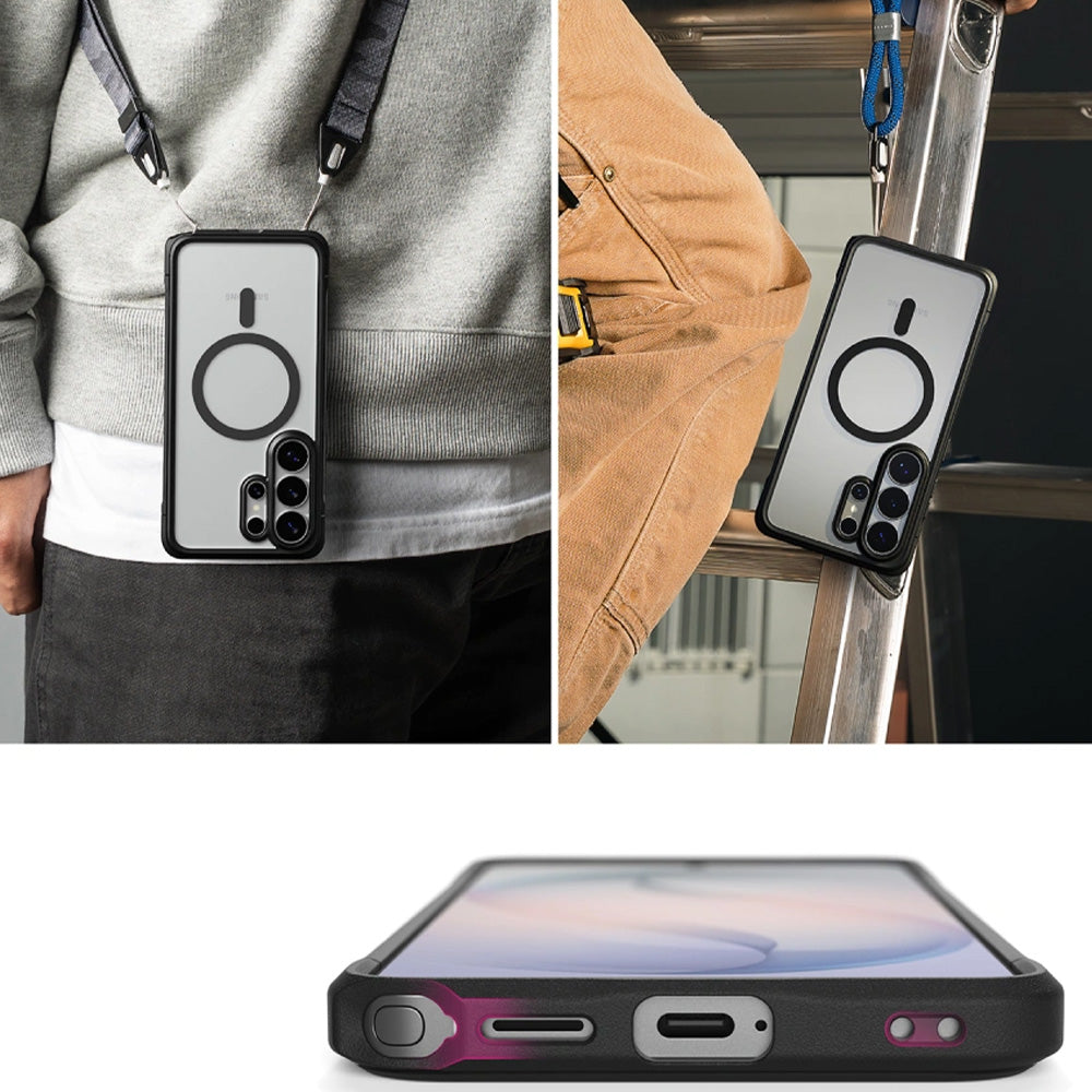 Handyhülle für Galaxy S26 Ultra, Ringke Fusion Bold Magnetic mit MagSafe, Transparent mit Schwarzen Rahmen