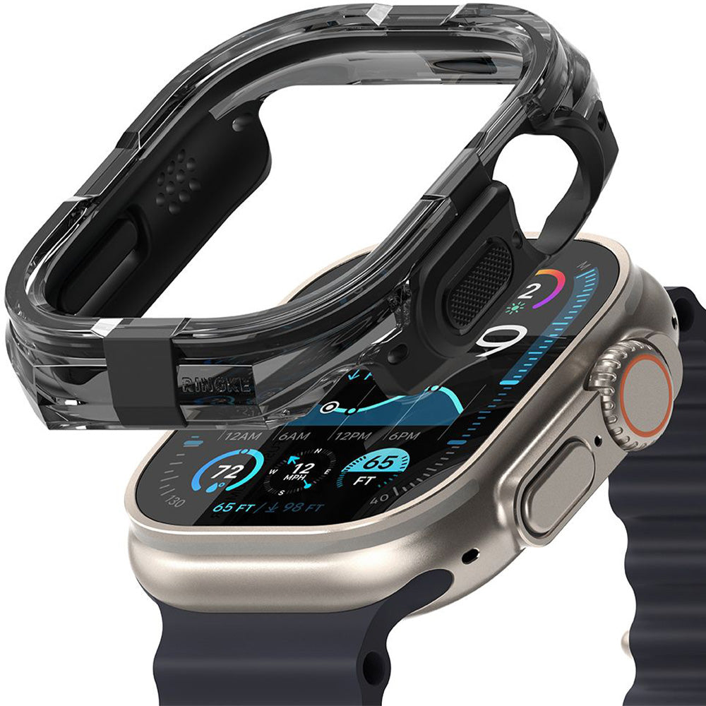 Schutzhülle für Apple Watch Ultra 4/3/2/1 49 mm, Ringke Fusion Bumper, Schwarz