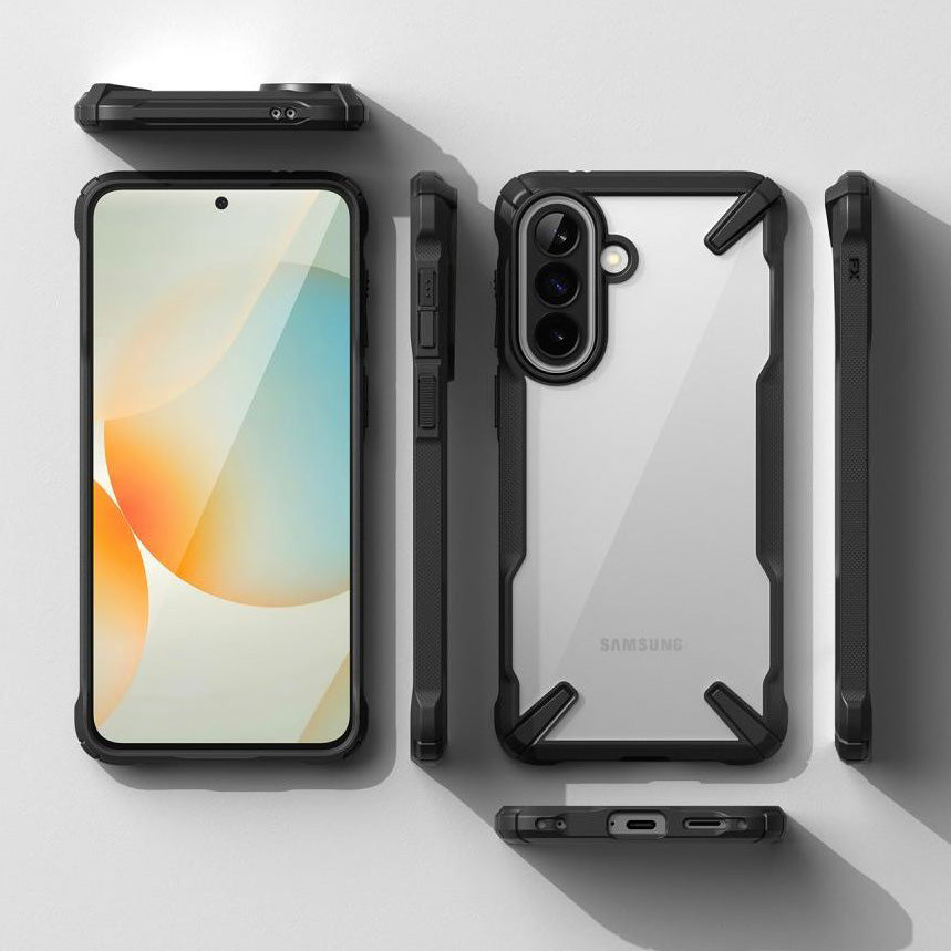 Handyhülle für Galaxy A57 5G, Ringke Fusion X, Transparent mit schwarzen Rahmen